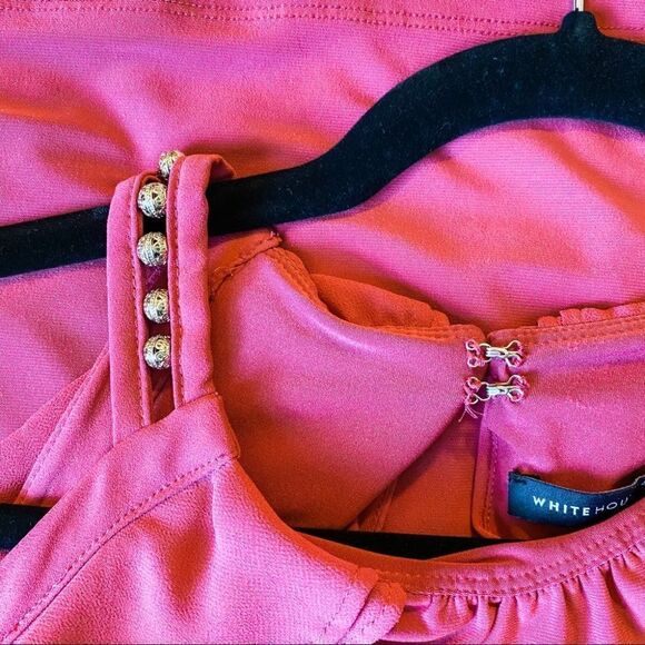 WHBM Sleeveless Ruffle Beaded Blouse in Pink XS - Picture 9 of 9